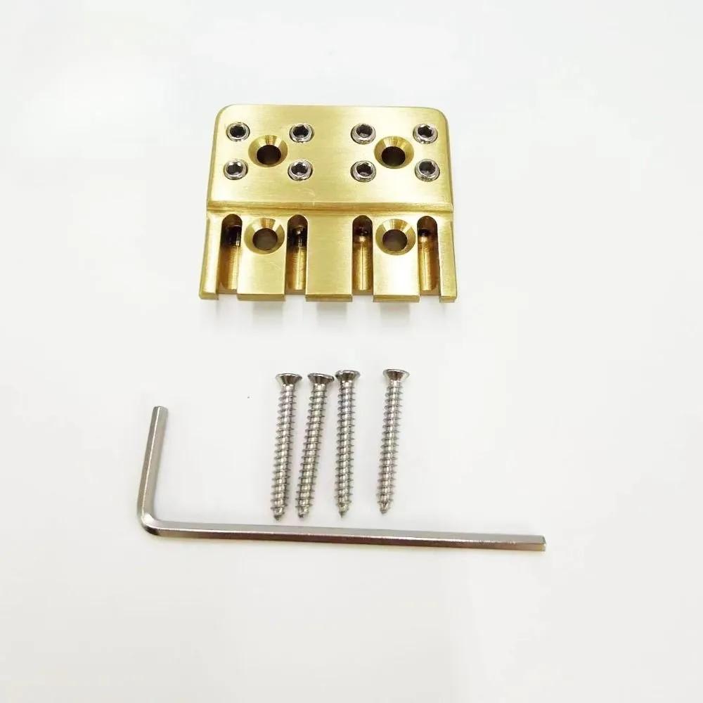 High quality 4-string bass bridge without head, copper string holder