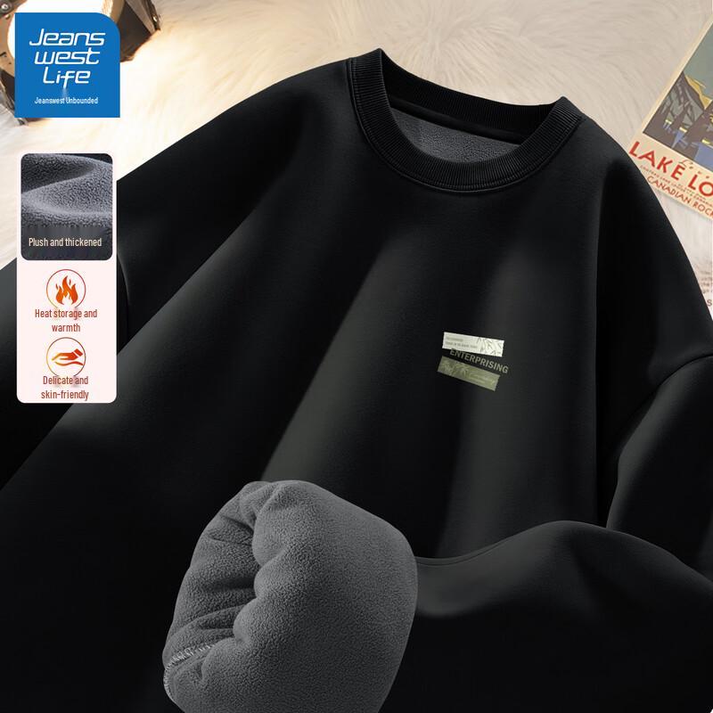 

JEANSWEST LIFE Men s Fleece-Lined Casual Sweatshirt 2XL