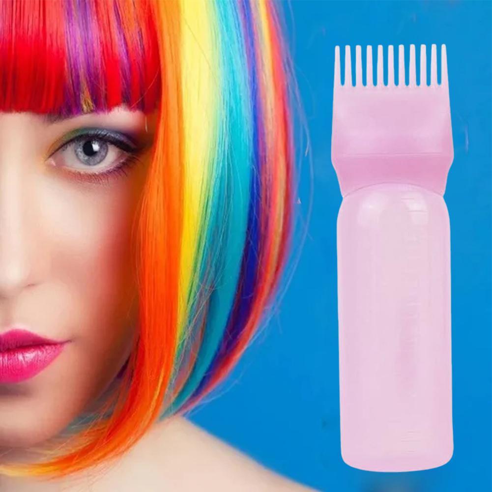 Hair Oil Application Bottle with 3 Pointed Mouth Caps and 6 Ounces Hair Dye Bottle Root Comb Hairdressing Dyeing Comb Bottles
