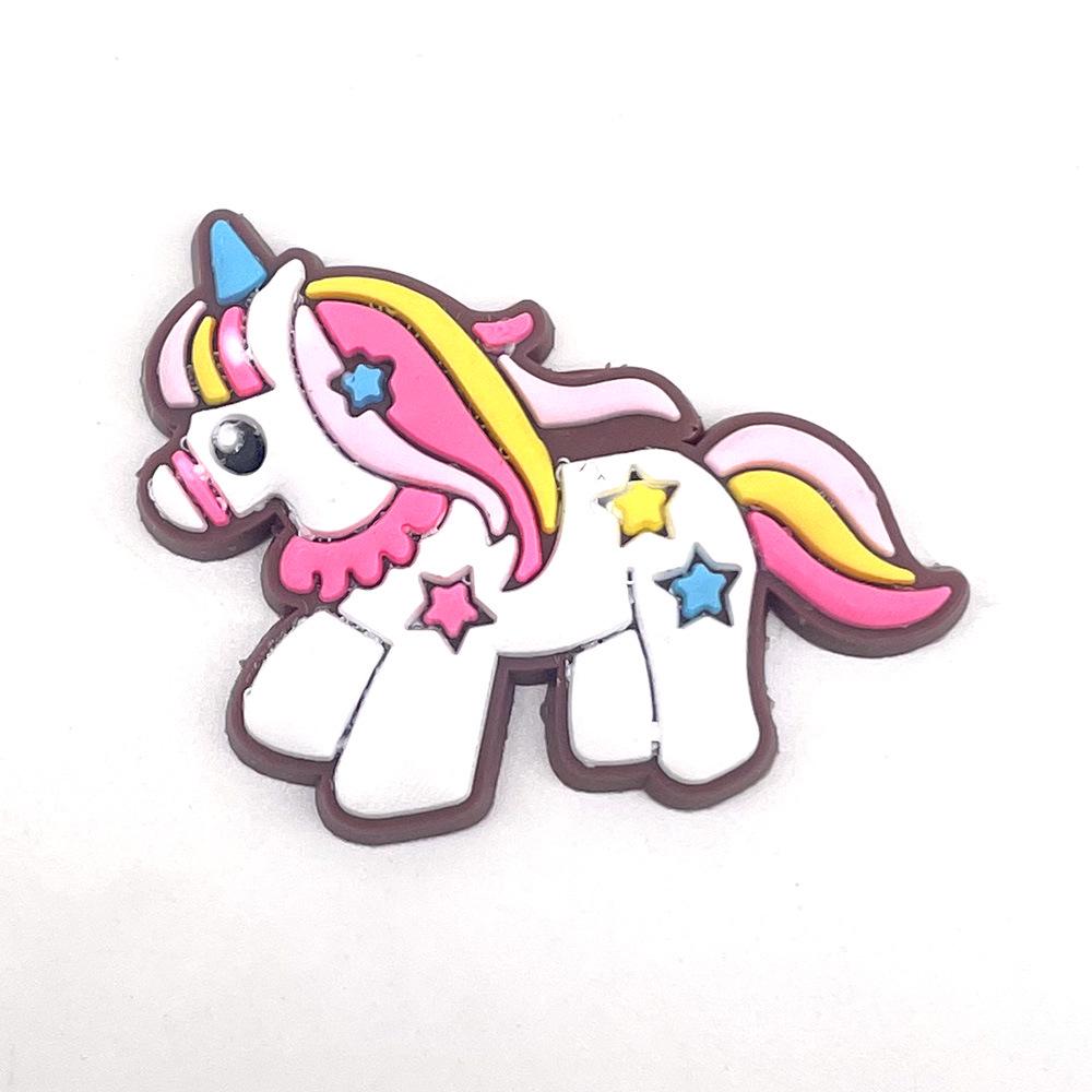 Cute Cartoon Unicorn Flower Clog Buckles - Removable & Soft Rubber Garden Shoe Decorations