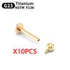 10 Stück Augenbrauen Piercing Schmuck Labret Lippenstecker G23 Titan Septum Piercing Nasenring C-Stab Körperschmuck Für Frauen