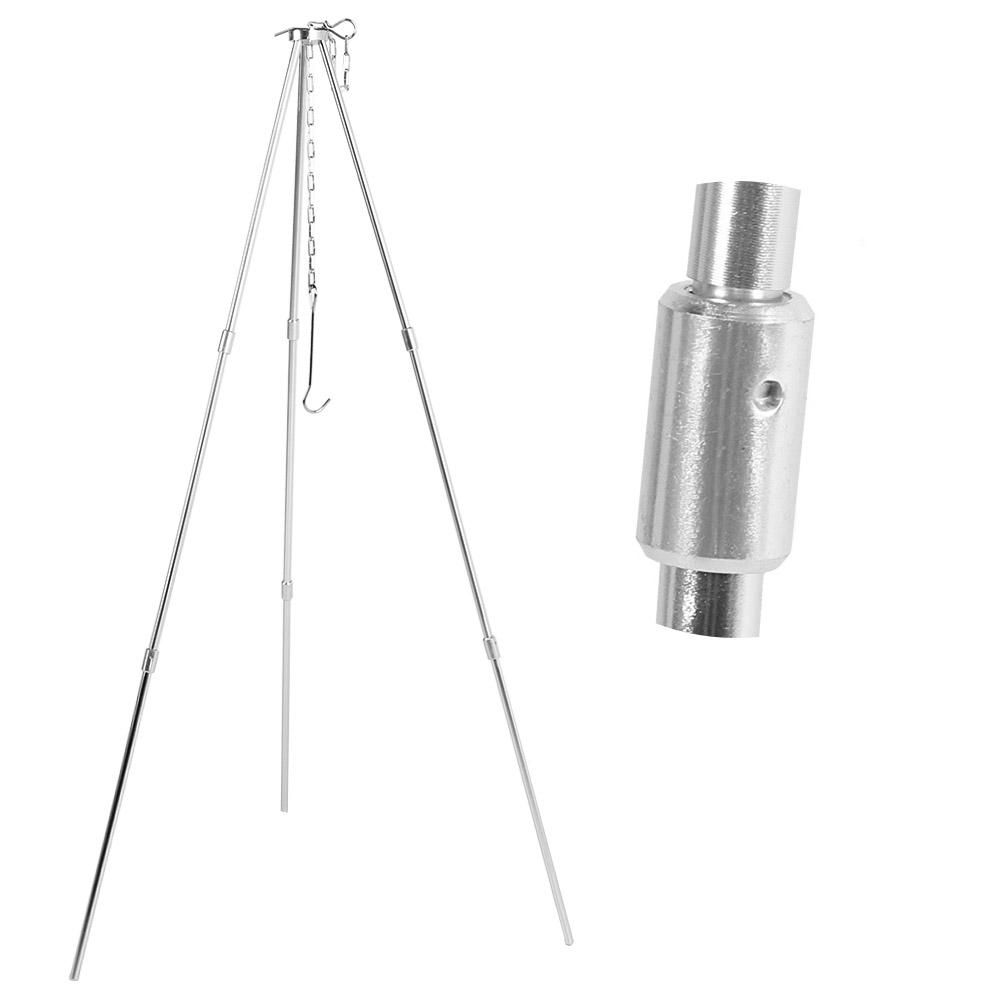 Portable Outdoor Cooking Tripod with Adjustable Hang Chain Hanging Pot Grill Stand Cookware