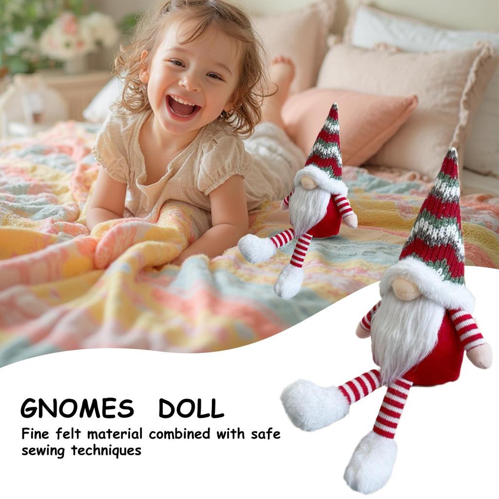 Christmas Gnome Festival Dwarf Doll Decorative Faceless Doll for Living Room Shelf Mantle Bedside Desk Counter Nightstand