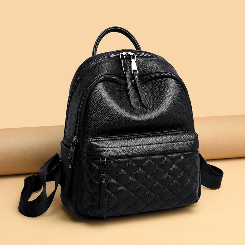 Leather backpack new trendy fashion large capacity casual women's bag first layer cowhide backpack