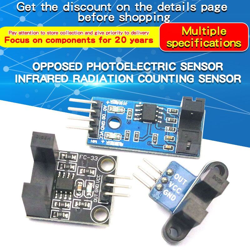 Through-Beam Photoelectric Sensor Infrared Through-Beam Counting Sensor Slot Type Optocoupler Module Board For Arduino/51/AVR/PI