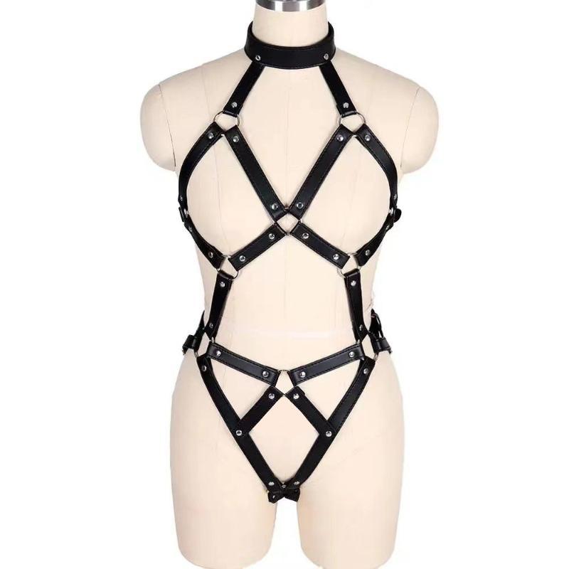 Women Sexy Sex Bondage Body Harness Belt Pu Leather Lingerie Thigh Garter Belt Gothic Clothing Festival Rave Outfit