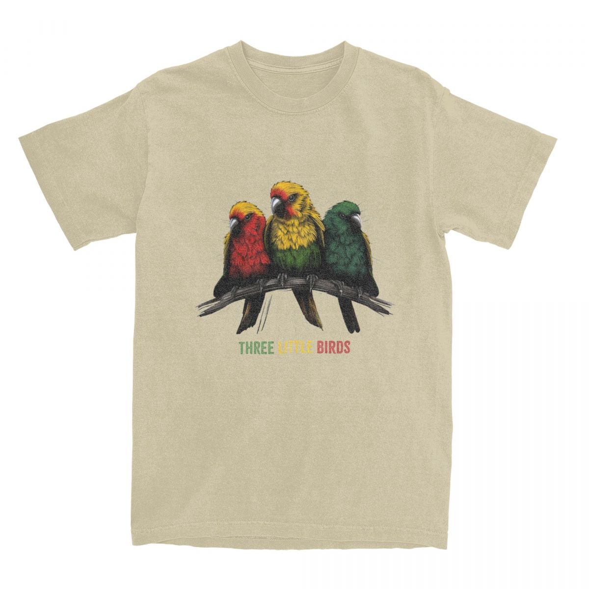 GUOYAN TOP Kawaii Drie Kleine Vogels Reggae T-shirt Heren 100% Katoen Korte Mouw Bob Marley Ronde Hals Zomer Top T-shirts XL