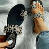Sandalias de cristal para mujer Zapatillas de flores Zapatos Calzado de mujer Zapatos planos de playa