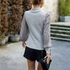 Women's Half Turtleneck Long-sleeved Sequined Patchwork Knitted Top