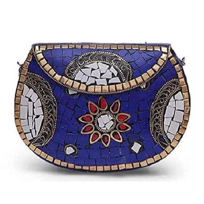 Bridal Women's Antique Brass Purse Ethnic Handmade Metal Clutch Bag