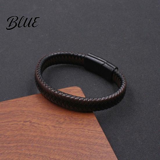 Faux Leather Bracelet Men Imitation Lightweight Wear-resistant Retro Gift Style