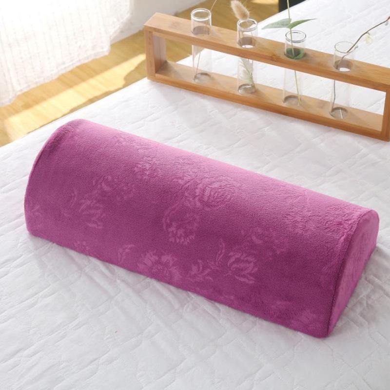 Memory Foam Filling Cushion Half Moon Bolster Massage SPA Pillow Ankle & Knee Support Elevation Back Lumbar Neck Relief Pain
