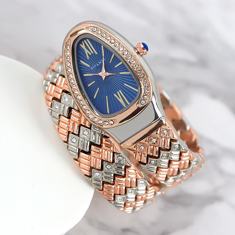 Serpentine with Grain Bracelet Watch Wound Three-pin Quartz Watch Small Dial with Diamonds Light Luxury Niche Temperament Women's Watch