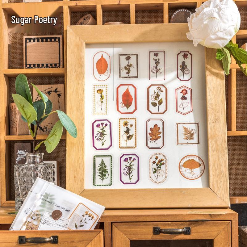 Sugar Poetry PET Stickers: Flowers In Mist Series - 30-Page Pack, 6 Floral Designs for Journals & DIY Projects