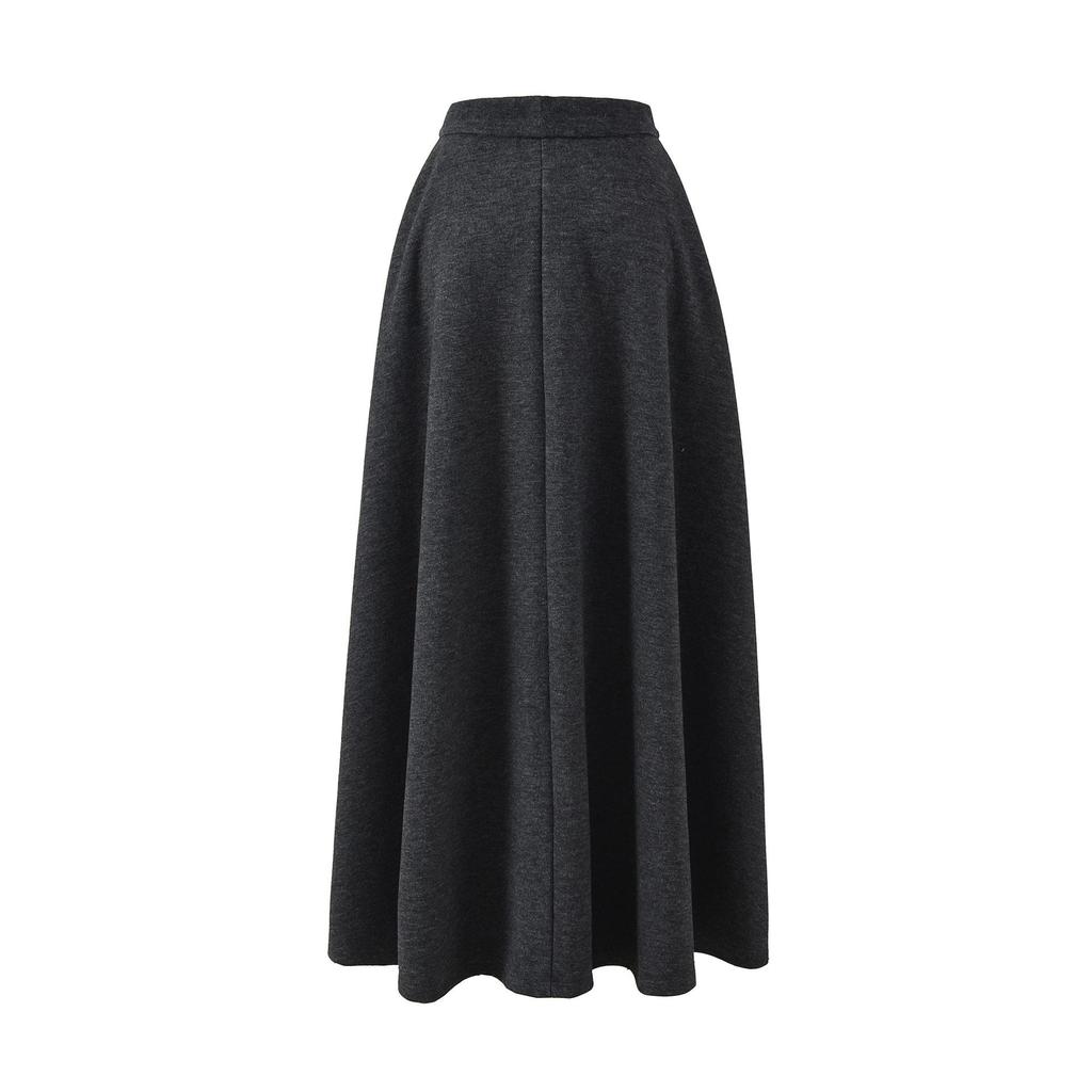 2026 Autumn/Winter Women's High-Waisted A-Line Woolen Skirt - Versatile, Long, Thick, and Slimming
