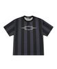Lujeoseukeulleob Logo Stripe Crop Mesh T-Shirt Charcoal