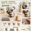 Patchwork Animal Sewing Kit Koala Felt DIY Craft Set with Fabric Thread Needle Scissors Button and Instructions for Handmade Projects