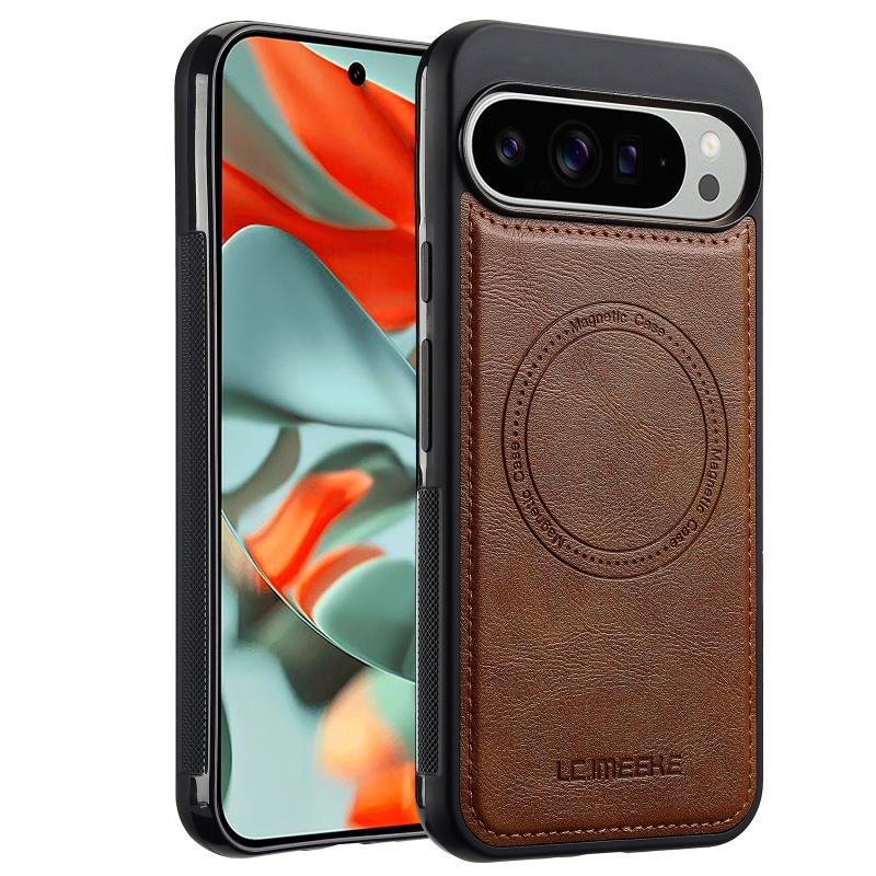 PU Leather MagSafe Magnetic Wireless Charging Phone Case For Google Pixel 10 Pro XL 9A 9 Pro XL 8 8A 8Pro 7 7Pro 7A Back Cover