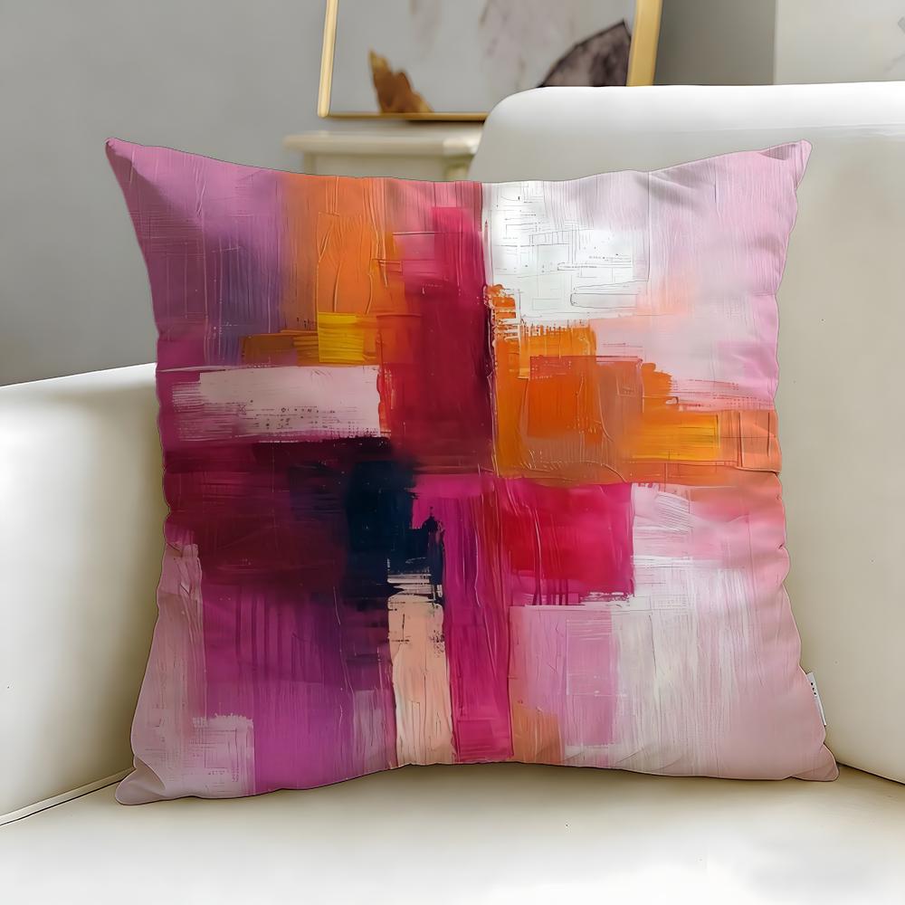 Classic Art Theme Color Paint Cushion Cover Soft & Easy-Wash Pillow Case – Versatile for Couch, Bed, Travel and Office