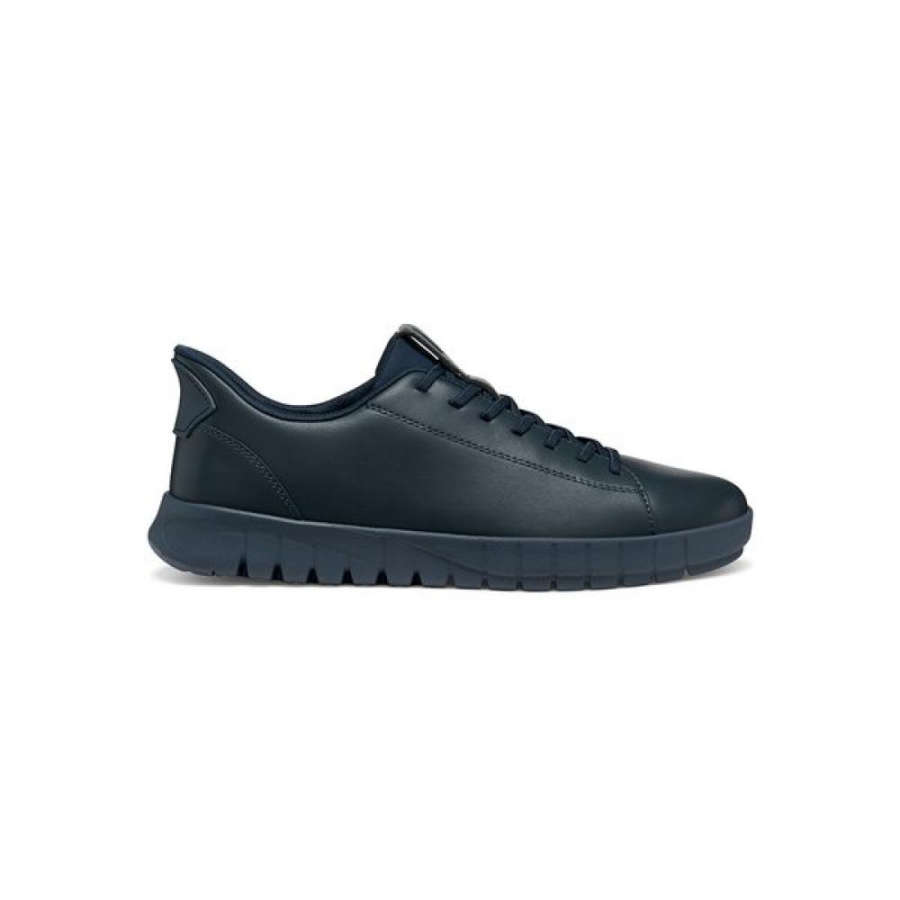 Geox Men S Comfort Banding Sneaker Navy 9gxmaa5f2S 39(245)
