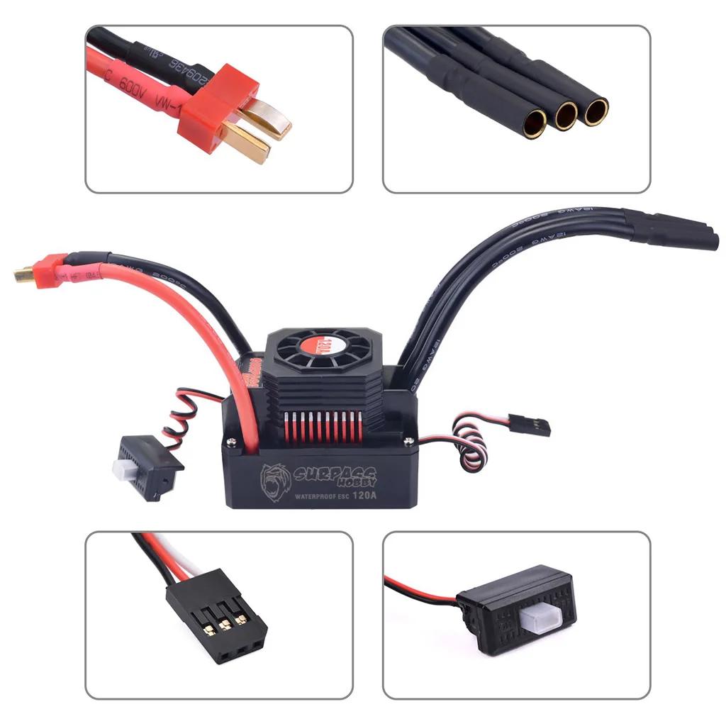 RC Waterproof Combo 4076 2000KV 2250KV Brushless Motor w/ 120A 150A Brushless ESC with S2000ML 20KG Servo for 1/8 RC Drift Car