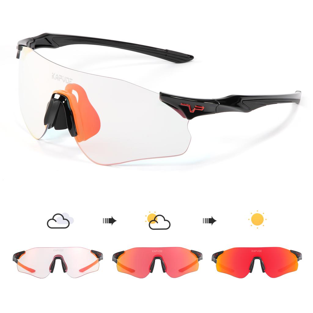 Pochromic Running Glasses Lightweight Cycling Sunglasses Camping Golf MTB Bike Night Equipment Outdoor Sports Eyewear