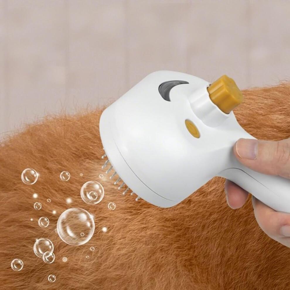 Pet Steam Brush USB Charging Detangling SelfCleaning Pet Hair Brush For Cats And Dogs Indoor Travel Bathroom