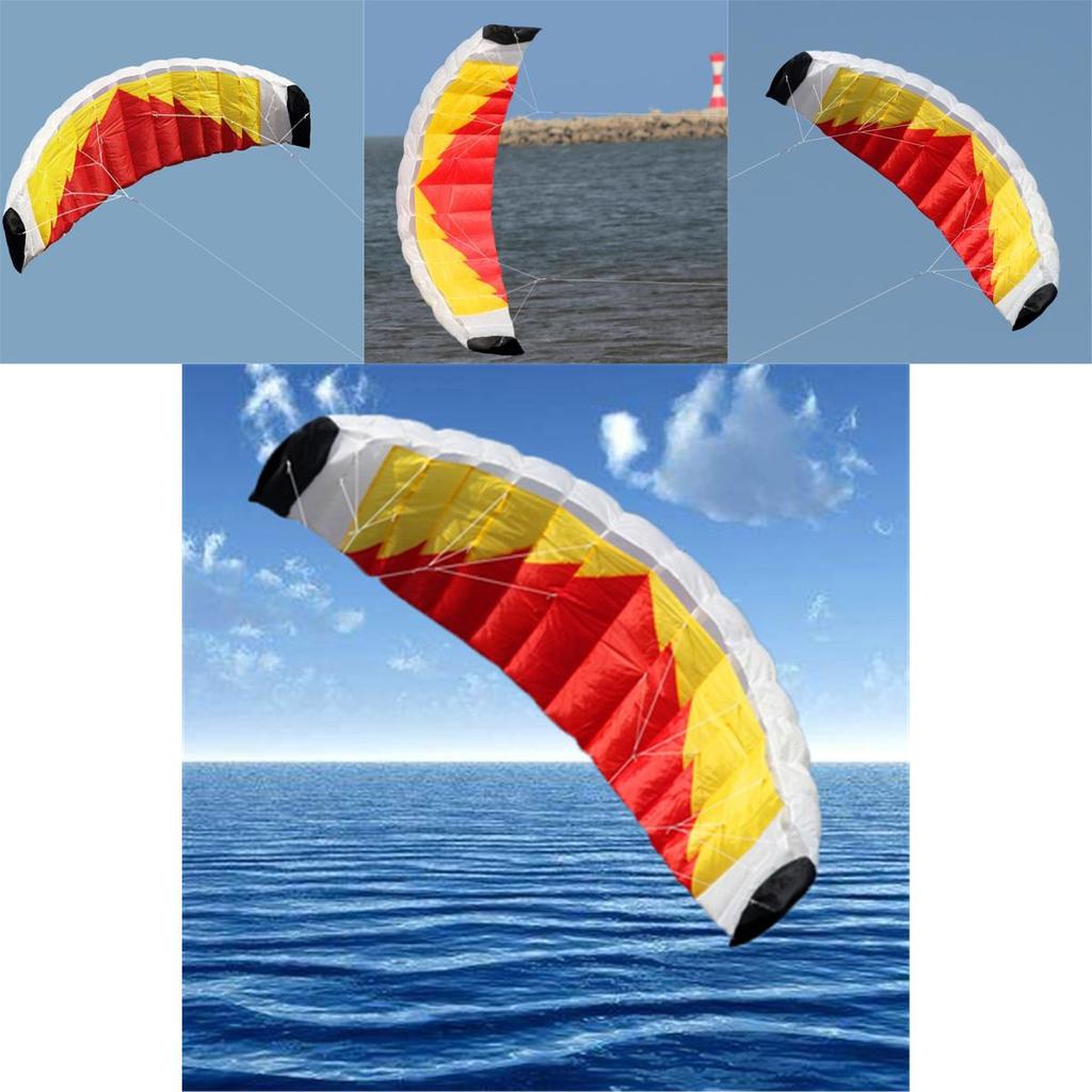 Flame Dual Line Parachute Kite With Handle And String For Beach Fun**
