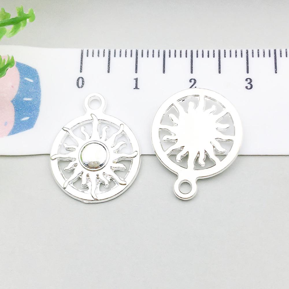 100-Piece Five-Color Alloy Sun, Moon, and Star Pendant Charms for DIY Jewelry