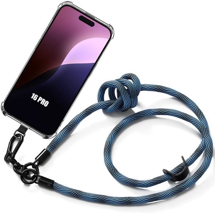 Coque - BOOLING - pour iPhone 16 Pro - Protection Antichoc - Bandoulière Démontable - Silicone