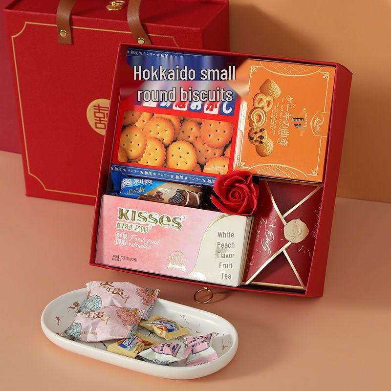 Elegant Wedding Candy Favor Box Set with Biscuits and Sweets