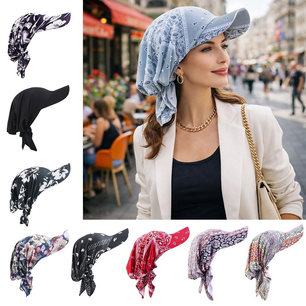 Paisley Print Hijab Caps Adjustable Amoeba Turban Headscarf Hat New Baseball Cap  Outdoor Sunshade