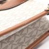 Used Michael Kors MIRELLA S MK Signature Handbag 35F2G7ZC5B PVC coated canvas leather White Brown Used Women