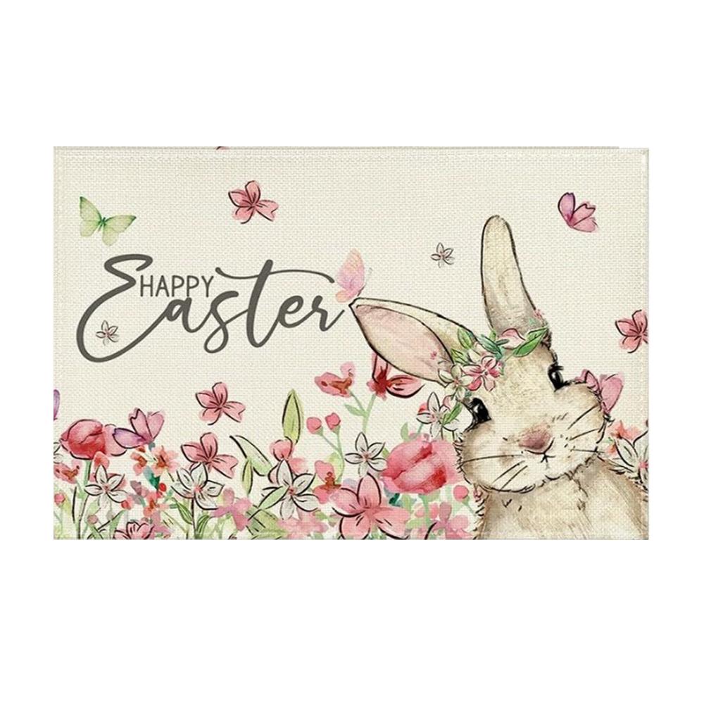 

Пасхальный набор из 1/4 салфеток под приборы с рисунком кролика-моркови в стиле «Буффало», 30 x 45 см, весенние банкетные салфетки, моющиеся салфетки под приборы, украшение для кухонной вечеринки #4-1PC