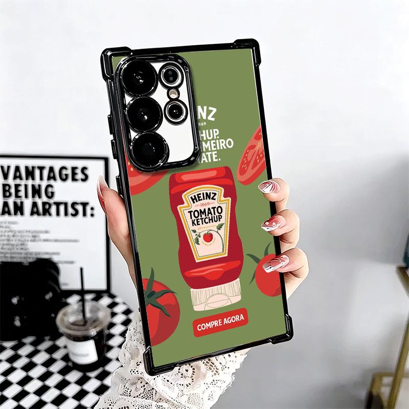 Lamb Heinz Tomato Ketchup Soft Phone Case For Samsung Galaxy S26 Ultra S25 Edge S24 FE S23 Plus S22 S21 + S20 Plating Anti-Fall