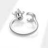 Women'S Fashion Copper Knuckle Rings With Star Moon Design Diamond Embedded Anti-Stress Anxiety Relief Rotating Ring