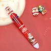 Christmas Capybara Ballpoint Pen 10 Color Retractable Cartoon Pen Smooth Writing Festive