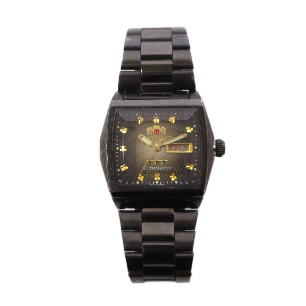 Used ORIENT Watch Automatic 3 Star Rectangular Square Black 711324 /TK
