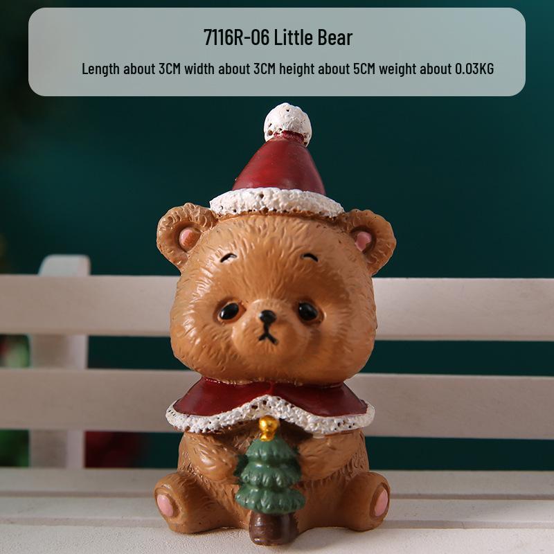 Creative Christmas Family Resin Figurine: Santa Claus Cartoon Doll for Children's Room Decorations