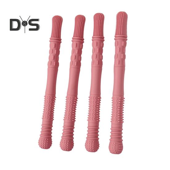 4Pcs Silicone Chew Stick Food Grade BPA Free Reusable Stress Relief Sensory Oral Motor Chewable Stick Toy for Special Needs Chewers