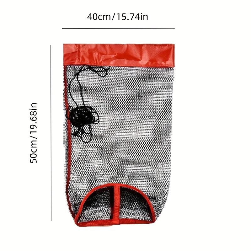 40x80cm Large Collapsible Fishing Net with Long Handle & Quick-Dry Mesh - Heavy-Duty Nylon Foldable Fish Basket with Storage Bag,