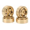4Pcs RC Beadlock Wheel Rim Hubs Adhesive Free Brass RC Car Upgrade Parts for FMS FCX24 1 18 1 24 Climbing Car Gold