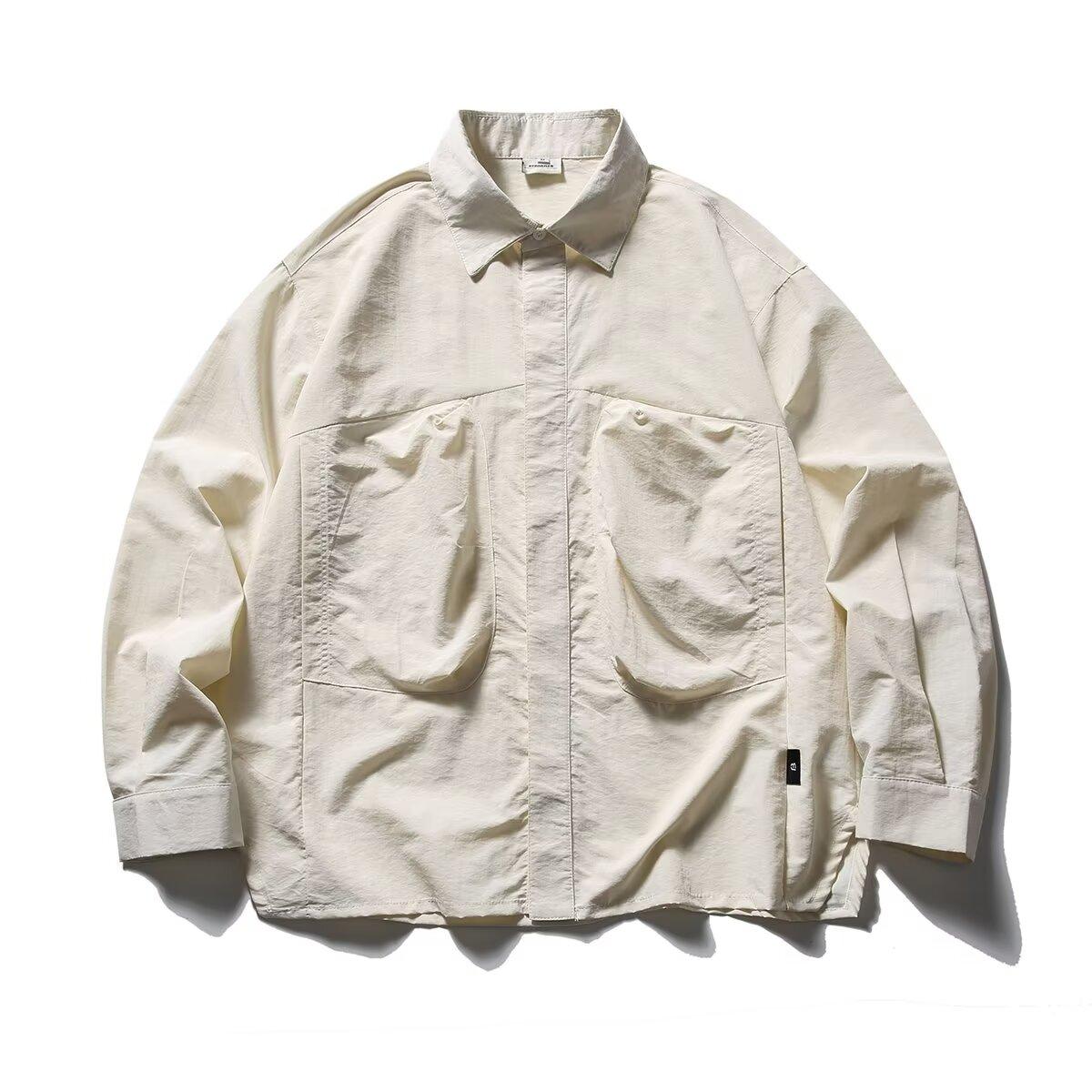 

2024 Американский модный бренд осень плотная стирка большой рабочий костюм с карманом рубашка верхняя одежда мужская рубашка осень свободная рубашка 2XL абрикосовый