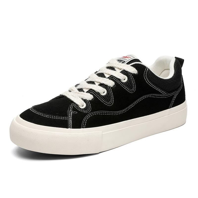 Autumn Breathable Canvas Shoes Men's Black Versatile Cloth Shoes Men's Trend Low-top Niche Casual Board Shoes 7981