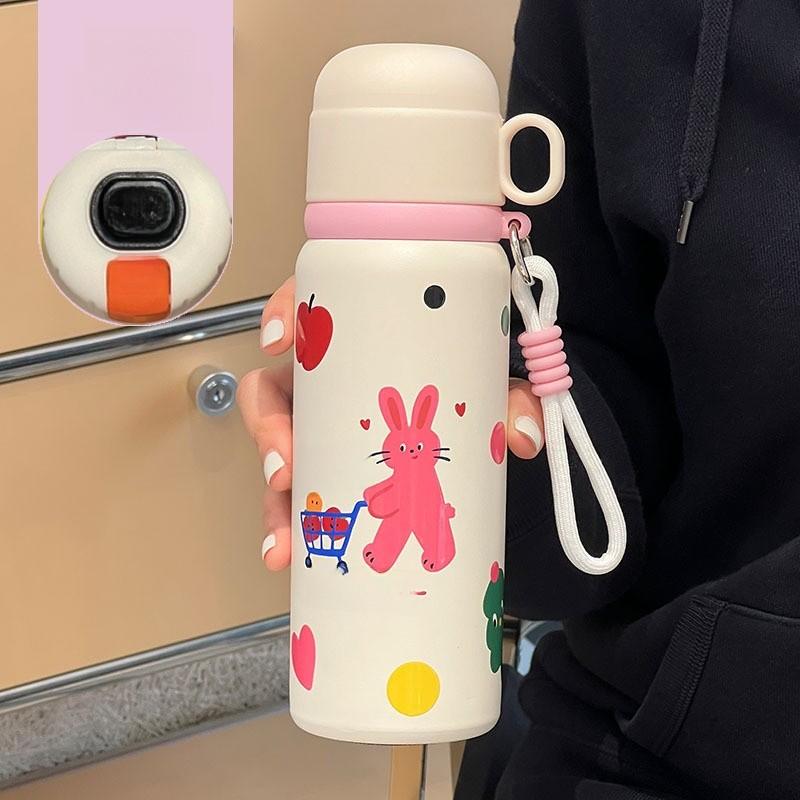 Cute Childrens Insulated Water Bottle With Smart Temperature Display For School And Travel Use