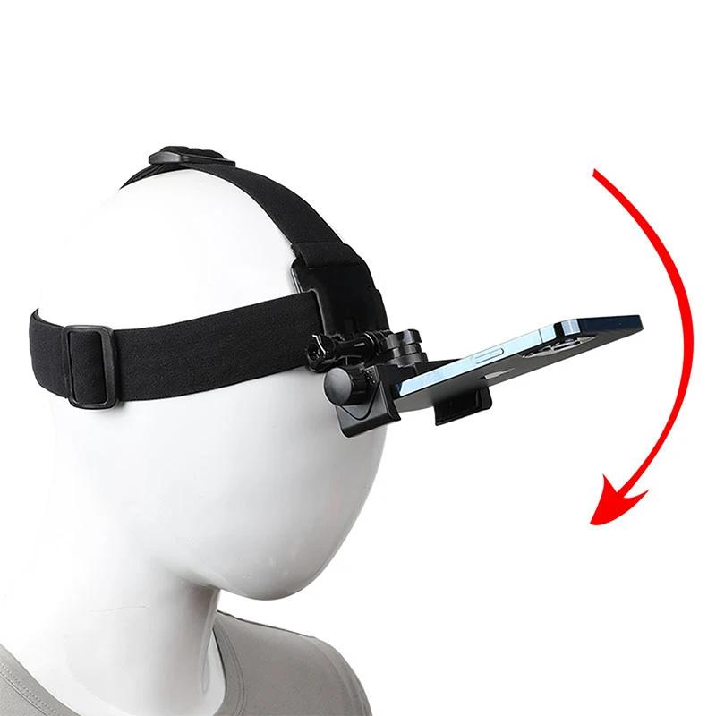 Soporte de diadema ajustable para teléfono móvil, soporte de transmisión en vivo, soporte fijo de perspectiva en primera persona, regalo