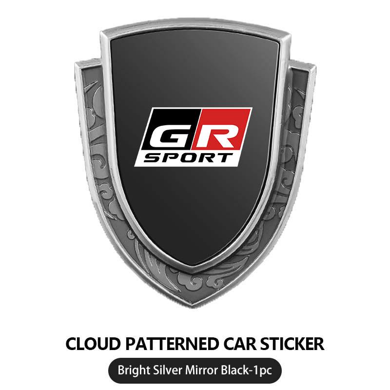 Car Styling 3D Shield Metal Emblem Badge Sticker Decoration Decal For Toyota GR MN Corolla Yaris Aygo Prius RAV4 Crown CHR Camry