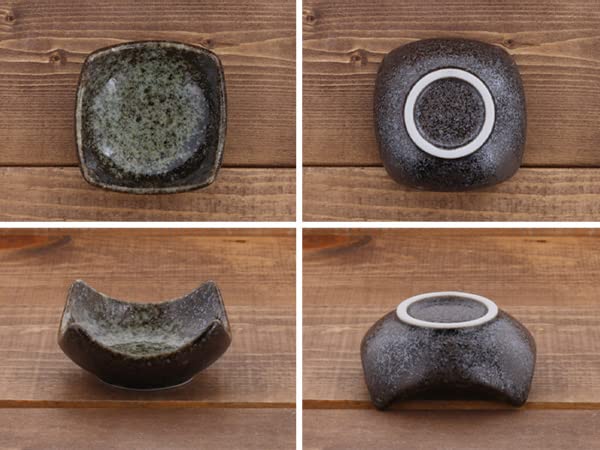Tableware East Square Small Japanese Black Oil Plate, 8cm, Tableware, Drops, kg-007-02
