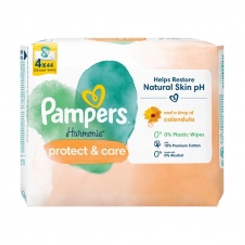 Влажные салфетки Pampers Harmony Protect & Care с календулой (4x44) 176 шт.