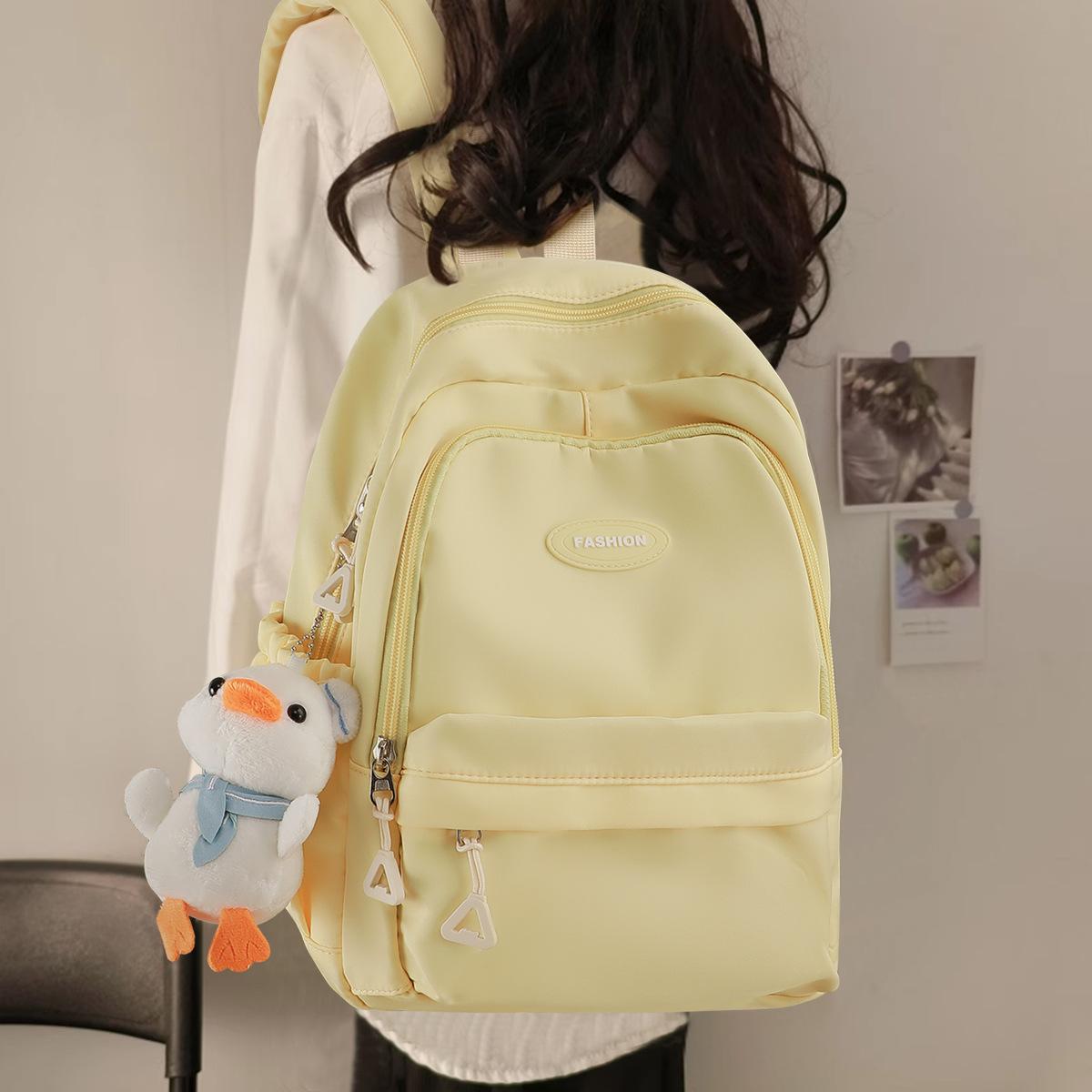 

Backpack Women S Fashion Backpack Junior High School Versatile Girls College Students Lightweight Small School Bag жовтий